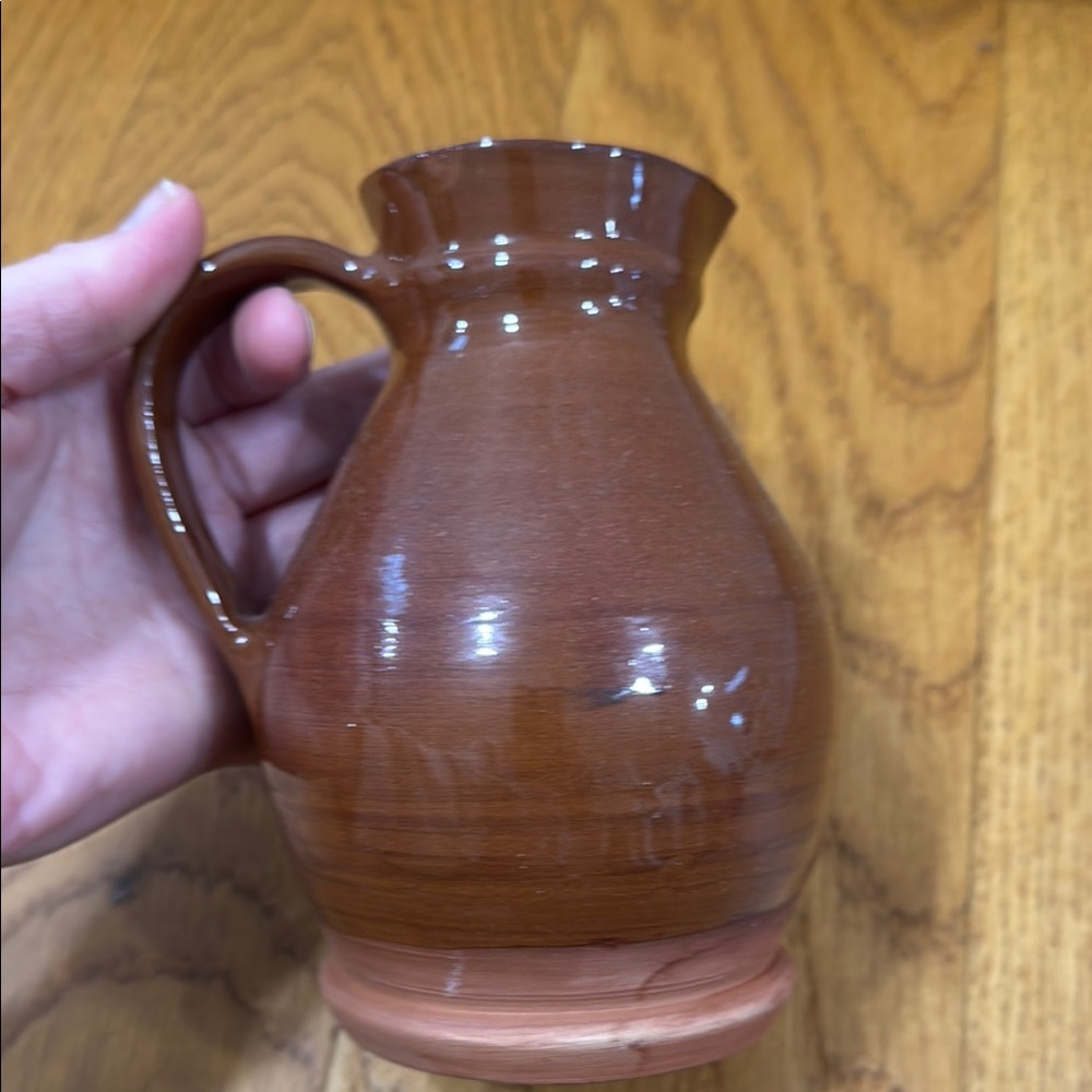 Brown Plimoth Patuxet pottery ceramic kitchen pitcher - Picture 6 of 11